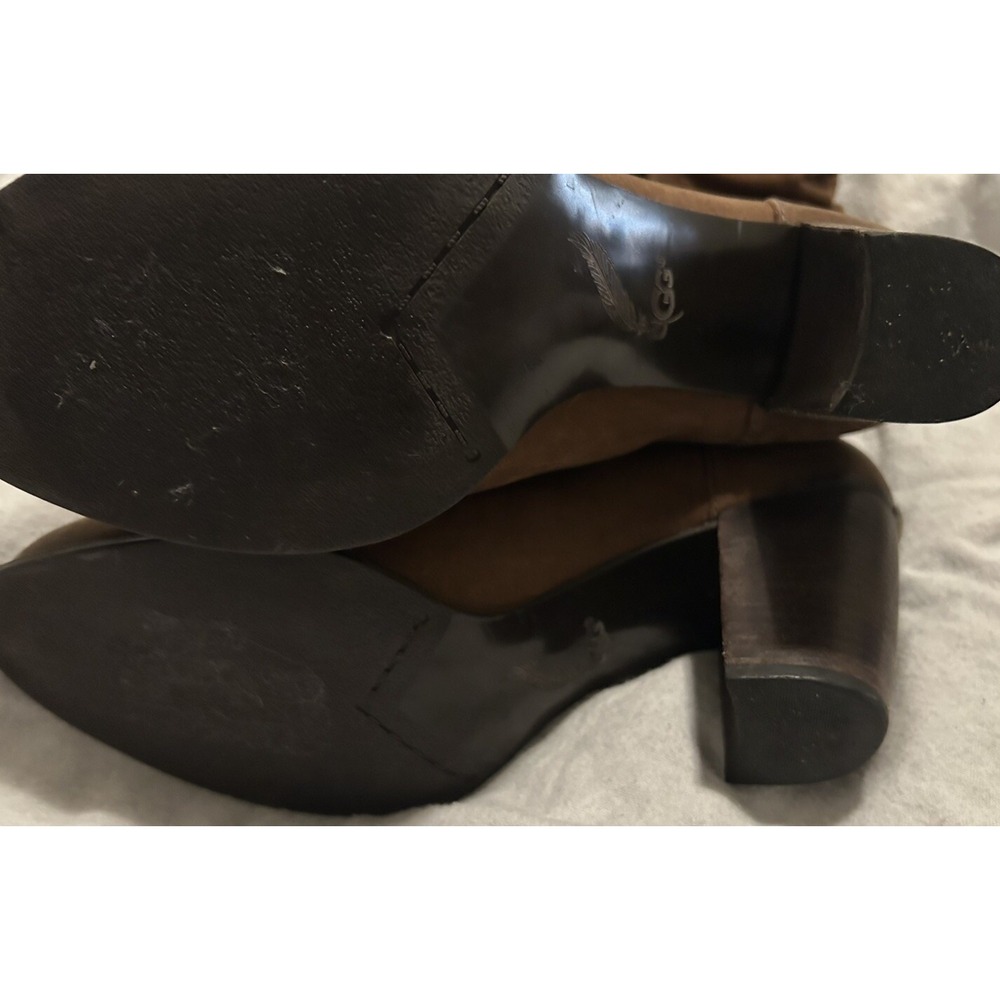 Ugg Dayton Boots Brown Slouchy Leather Almond Toe Stacked Heel Brown Size 9.5 - Picture 6 of 9